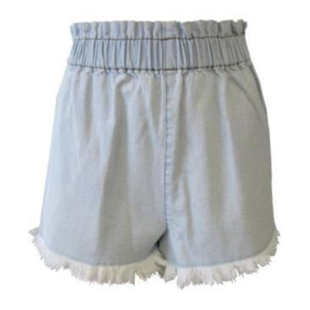 MSRP $39 Tinseltown Juniors' Pull-On Frayed Denim Shorts Blue Size Medium